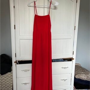 Monteau Red Spaghetti-Strap Maxi Dress